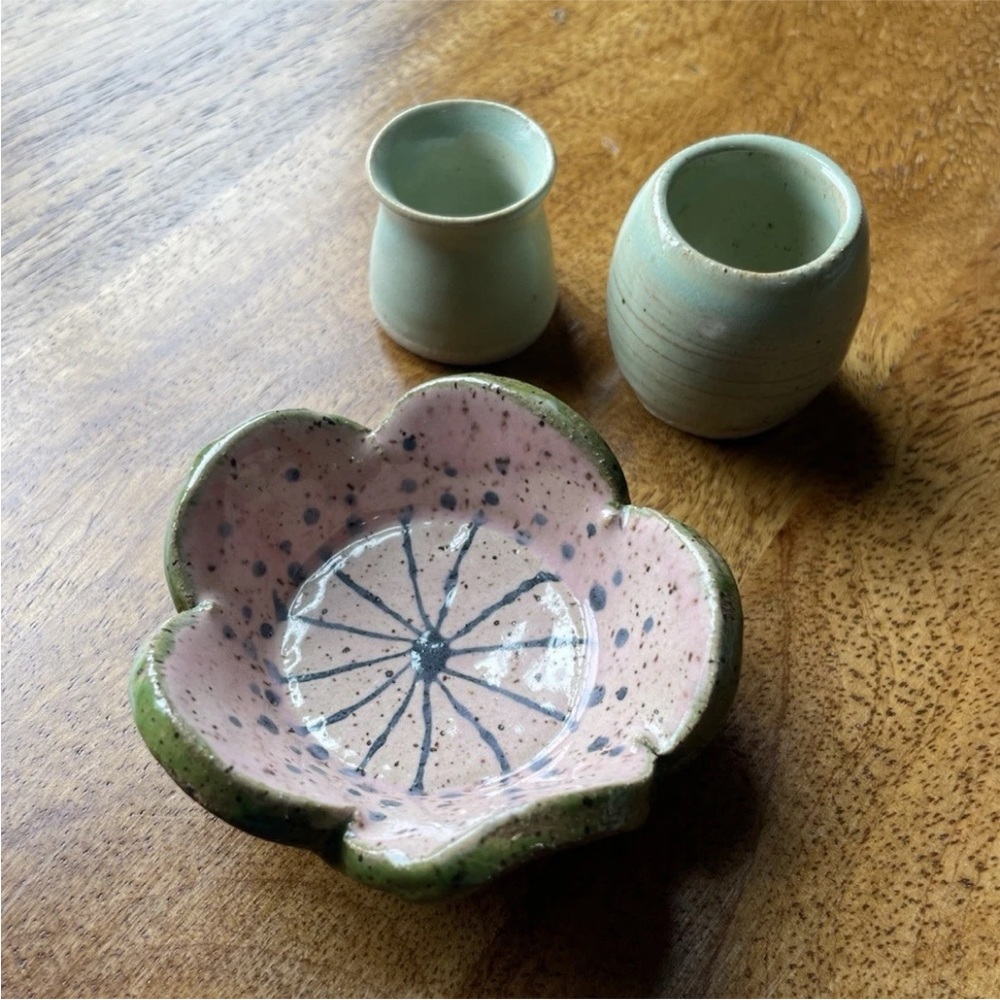 Flower Trinket Dish and Teeny flower pots